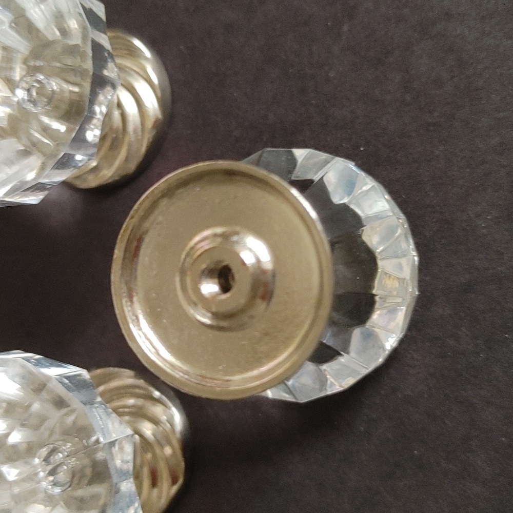 15 Pcs Acrylic Crystal Cabinet Drawer Knobs w Polished Chrome Swirl Base - Picture 6 of 10